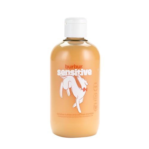 BURBUR - Sensitive, Haustiershampoo | 400 ML | Sulfatfreies Veganes Shampoo für Hunde und Katzen | Alle Rassen | Reinigende, Feuchtigkeitsspendende und Belebende Wirkung | Glanz und Geschmeidigkeit von Burbur