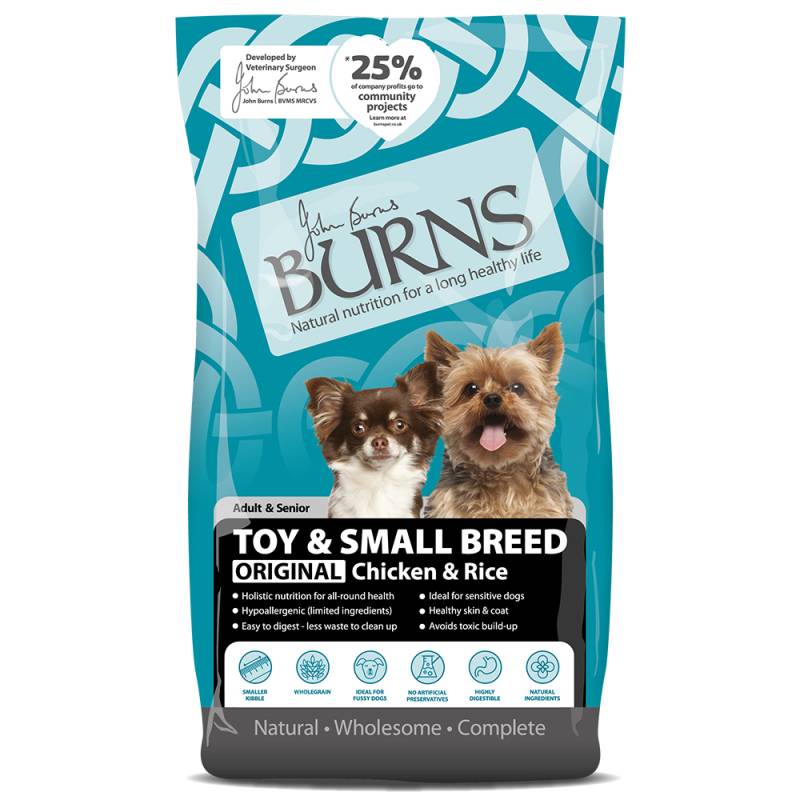 Burns Adult & Senior Original Toy & Small Breed Huhn & Reis - Sparpaket: 2 x 6 kg von Burns