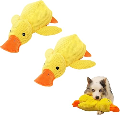 Bursker Anti-Stress Ente Hundespielzeug, Unzerstörbares Interaktives Quietschspielzeug für Hunde, Kuscheltier für Kleine, Mittlere, Große Hunde,Interaktives Hundespielzeug (S+M+L) von Bursker