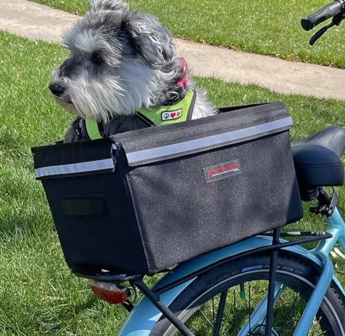 Bushwhacker Portland – Fahrradträger für Hunde, Lebensmittel und Waren – Fahrradgepäckträger, Fahrradkorb, Kofferraumtasche, Heckbett, Aufbewahrung, Leine, Transport, Haustier, Pendler, hinter dem von Bushwhacker