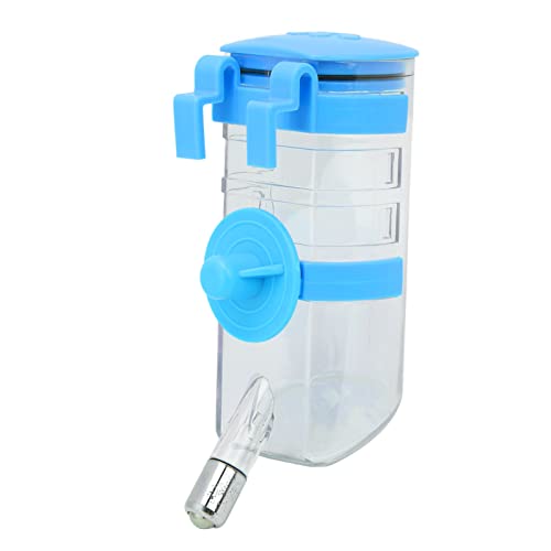 Hängende Haustier-Trinkflasche für Käfig, Verstellbarer 4-Gang-Hunde-Wasserflaschenspender, 350 Ml Hängender Wasserflaschenspender für Kleine Tiere, kein Tropfen (Blue) von BusoTh