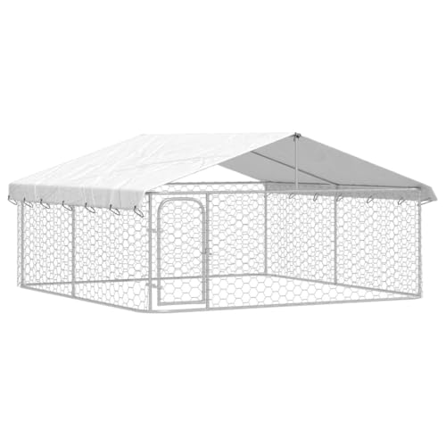 Bussandri Exclusive - Outdoor-Hundezwinger mit Dach 300x300x150 cm von vidaXL