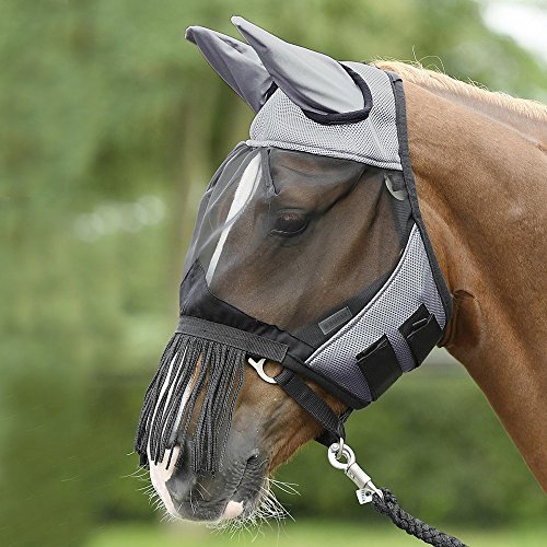 BUSSE everline Fliegenmaske FLY COVER FRANSEN Warmblut, grau/schwarz von Busse