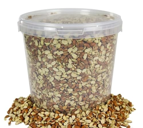 Beschäftigte Schnäbel Split-Erdnüsse - Frische Qualität für Wildvögel, Protein für Garten-Vögel Futter-Mischung (1L) von BusyBeaks