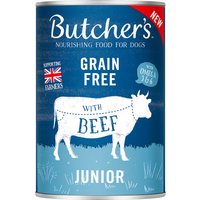 Butcher's Original Getreidefrei für Hunde 24 x 400 g - Junior mit Rind von Butcher's