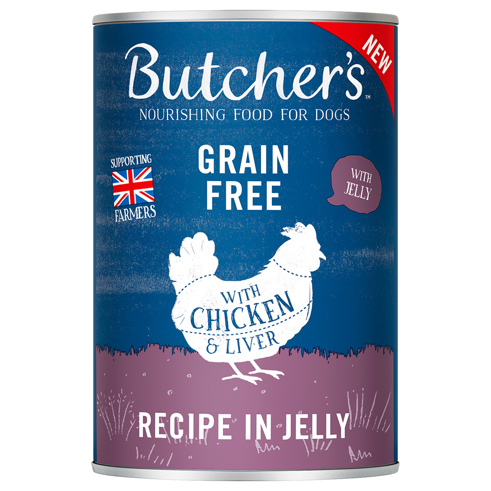 Butcher's Original Getreidefrei für Hunde 24 x 400 g - mit Huhn in Gelee von Butcher's