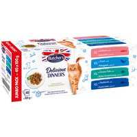 Megapack Butcher's Delicious Dinners 40 x 100 g - Fischauswahl in Gelee (4 Sorten gemischt) von Butcher's