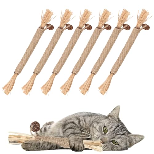 Butyeak Katzen Kauhölzer, Catnip Snacks Sticks, Katzen Zahnpflege Sticks, 6 Stück Dental Sticks Katze, Katzenminze Sticks, Katzenminze Sticks, Katzensticks Zur Zahnreinigung, Katzenminze Spielzeug von Butyeak