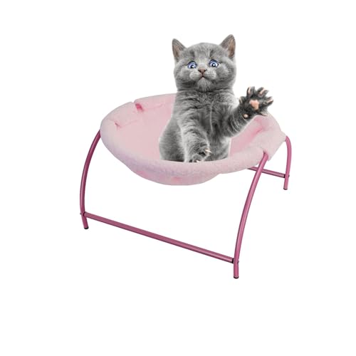 BUYTER Pat Bett, Katze Hängematte Freistehend Erhöhen Sie Hund Schlafen Bett Stabile Struktur Abnehmbar Ausgezeichnete Atmungsaktivität Einfache Montage (Rosa, Winter) von Buyter