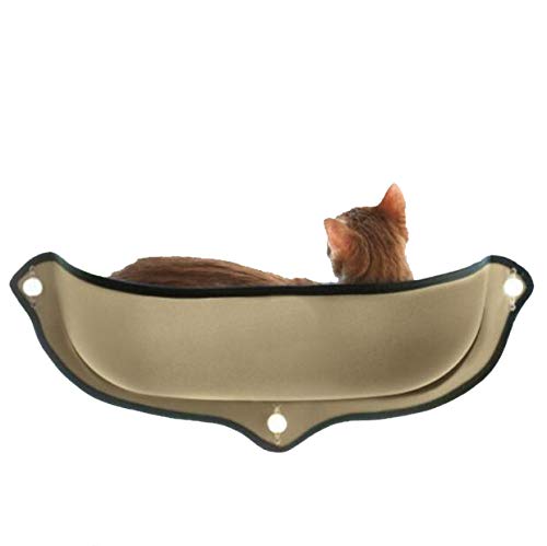 Buyter Fenster Barsch montiert Condo Bett Sofamattennest hängenden Regal Sitz mit Saugnapf Katze Hängematte (Braun) von Buyter