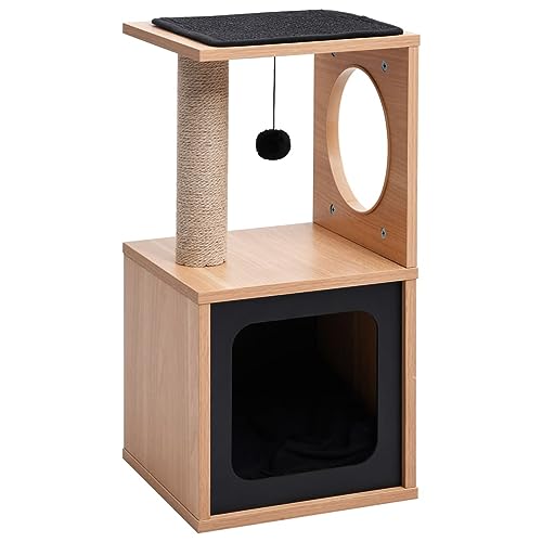 Buzaza Katzen-Kratzbaum mit Sisal-Kratzmatte 60 cm Katzenkratzbaum Cat Tree Katzen Kratzbaum Katzen ZubehöR Indoor von Buzaza