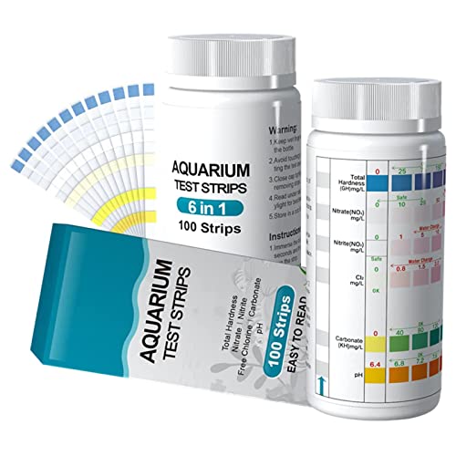 Aquarium Teststreifen 100 Stück Aquarium Test Kit Aquarium Wasserteststreifen Für Süßwasser Salzwasser Teststreifen Aquarium Test Kit Zum Testen Von PH Nitrit Nitrat Gesamthärte, Freies Chlor von Bvizyelck