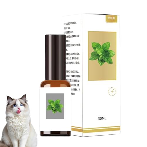 Bvizyelck Catnip Spray für Katzen, Katze anziehen Spray, 30 ml sichere flüssige Katzenminze Joy Cat Spray, Kätzchenverhalten Öl, hoher Potenzstress, Trainingswerkzeug zum Kratzen von Pfosten, Bewegung von Bvizyelck