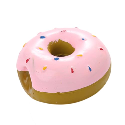 Bvizyelck Donut-Hundespielzeug, kaubares Latex-Donut-Design, quietschendes Spielzeug, bissfest, niedliches Trainingszubehör, multifunktionales Kauspielzeug für Hunde, Haustiere, Welpen von Bvizyelck