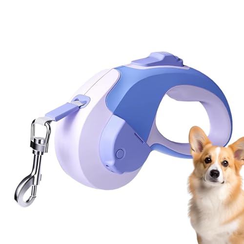 Bvizyelck Einziehbares Hundeseil - Automatisches Teleskop-Traktor-Hundeband mit Licht | Reflektierend, Ergonomisch, Einhandbremse, Leichtes, Starkes Nylon Hundeseil von Bvizyelck