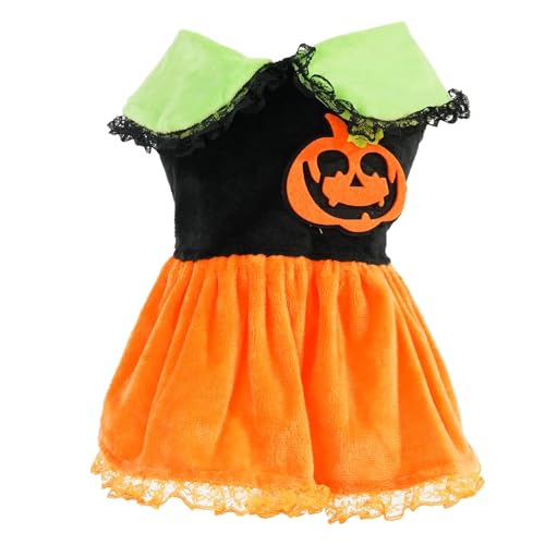 Bvizyelck Halloween-Kostüm für Hunde, Halloween- -Tutu, Urlaubs-Hundekleidung, Kürbisrock-Outfit für kleine und Mädchen, Welpen, Haustiere von Bvizyelck