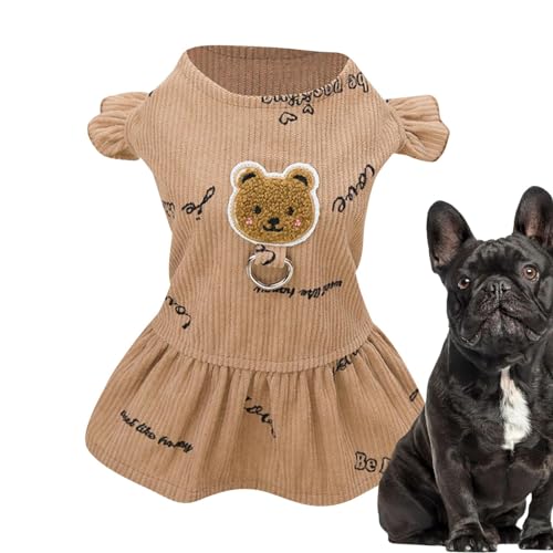 Bvizyelck Hundekostüme für mittelgroße Hunde, Hundekleider für kleine Hunde,Hundekostüm aus Polyester mit Cartoon-Bärenmuster | Weiche, modische, Bequeme Haustierkleidung, tägliche Hundekleidung für von Bvizyelck