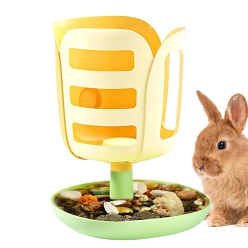 Bvizyelck Kaninchen -Lebensmittelspender, Hay Feeder - PP Blumenform Bunny Hay Rack mit Bodenschalen -Design,Kleinhäuser & Lebensräume Gras, Familie, Freunde von Bvizyelck