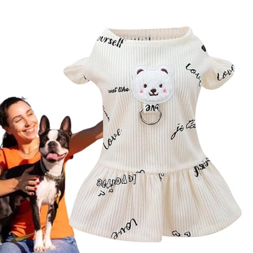 Bvizyelck Kleider für Hunde,Hundekostüme für mittelgroße Hunde,Hundekostüm aus Polyester mit Cartoon-Bärenmuster - Weiche, Bequeme Alltagskleidung für Hunde, modisches Haustier-Outfit für kleine von Bvizyelck