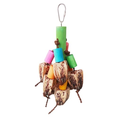 Bvizyelck Natural Vogelspielzeug, Vogelkauspielzeug, Holzspeicherspielzeug, Multifunktionales Vogelkäfig -Accessoire hängen mit Metallhaken für Kakeration, Conures, Sittiche, von Bvizyelck