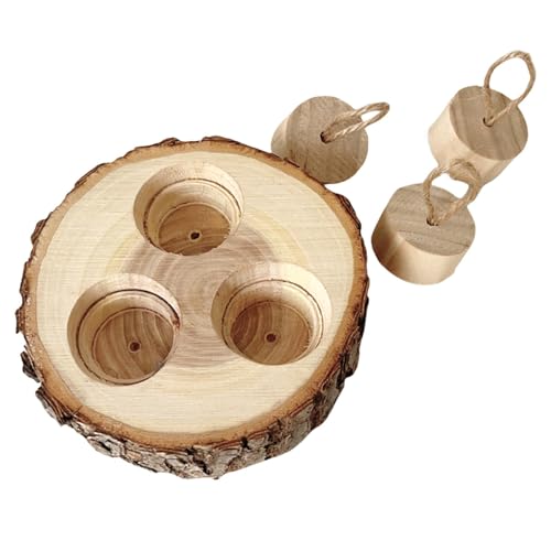 Bvizyelck Tiere Holz-Futtersuchspielzeug,Interaktives Kaninchen-Futtersuchspielzeug aus Holz, Hölzernes Kaninchen-Hamster-Spielzeug, Futtersuche-Spielzeug, Lernspielzeug aus Holz für Kaninchen, von Bvizyelck