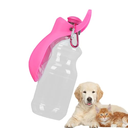 Bvizyelck Tragbare Hunde-Wasserflasche, tragbare Hunde-Wasserflasche zum Spazierengehen, 450 ml, praktischer Wasserspender für Hunde, auslaufsicher, mit faltbarem Trinkbecher von Bvizyelck