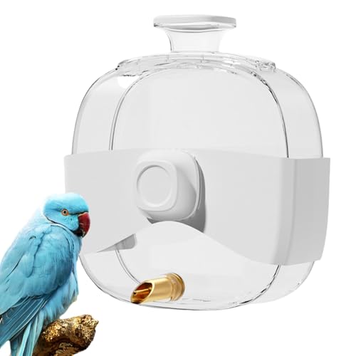 Bvizyelck Vogelkäfig-Wasserspender – Vogel-Bewässerungskäfig-Wasserschale, Bewässerungssystem, automatischer Vogelfutterspender, Papageien-Futterstation, 450 ml, transparenter Wasserspender von Bvizyelck