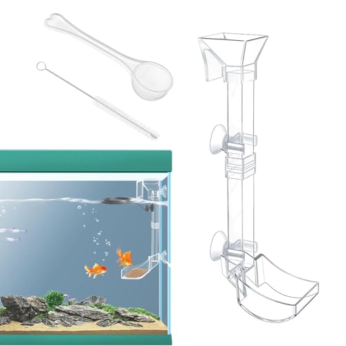 Garnelen Futterschale Aquarium Futterröhre Verstellbares Aquarium Futterspender Mit Messlöffel Reinigungsbürste Transparent Futterschale Garnelen Mit Saugnapf Rohr Für Fische Garnelen Krabben von Bvizyelck