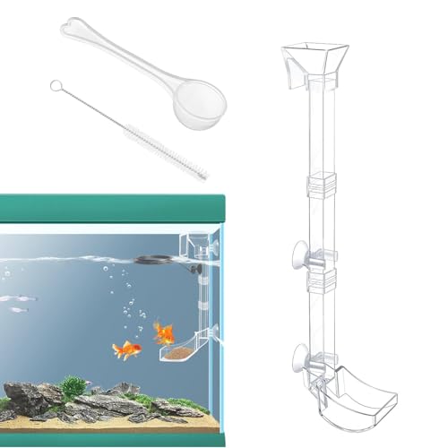 Garnelen Futterschale Aquarium Futterröhre Verstellbares Aquarium Futterspender Mit Messlöffel Reinigungsbürste Transparent Futterschale Garnelen Mit Saugnapf Rohr Für Fische Garnelen Krabben von Bvizyelck