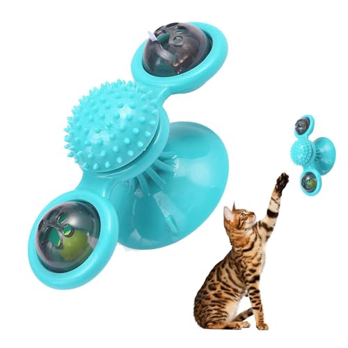 Windmühle Katzenspielzeug 360° Drehbar Vertikal Katzenspielzeug Windmühle Interaktives Spielzeug Für Katzen Automatischer Futterautomat Katzenspielzeug Windmühle Drehbares Katzen Leckerli Spielzeug von Bvizyelck