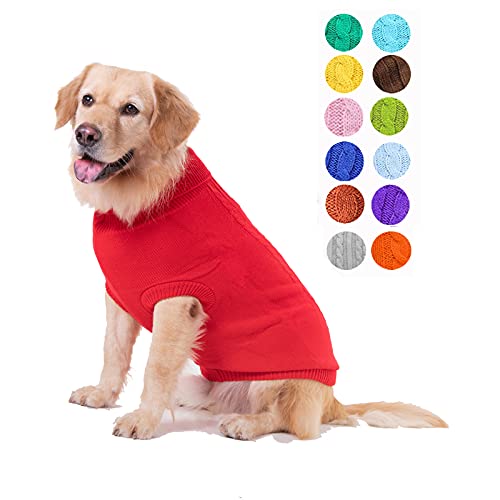 Kleiner Hundepullover, Warmer Haustierpullover, Katzenpullover Hund Sweatshirt Kleidung Mantel Bekleidung für kleine Hunde & Kätzchen (Rot, 3XL) von Bwealthest