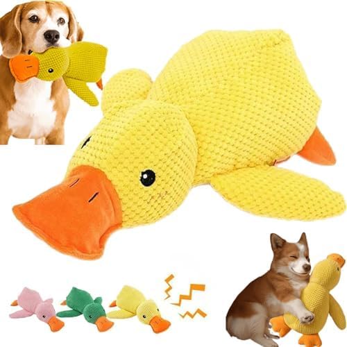 45cm Hundespielzeug Ente | Anti Stress Ente Hund | Anti Stress Ente Für Hunde | Süße Spielzeugente Für Hunde | Ente Hundespielzeug | Beruhigende Ente Für Hunde | Antistressente Für Hunde (Gelb) von Bxjinkele