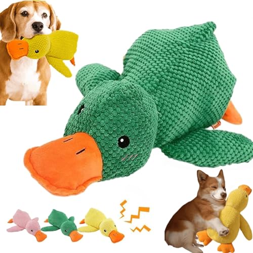 45cm Hundespielzeug Ente | Anti Stress Ente Hund | Anti Stress Ente Für Hunde | Süße Spielzeugente Für Hunde | Ente Hundespielzeug | Beruhigende Ente Für Hunde | Antistressente Für Hunde (Grün) von Bxjinkele