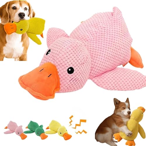 45cm Hundespielzeug Ente | Anti Stress Ente Hund | Anti Stress Ente Für Hunde | Süße Spielzeugente Für Hunde | Ente Hundespielzeug | Beruhigende Ente Für Hunde | Antistressente Für Hunde (Rosa) von Bxjinkele