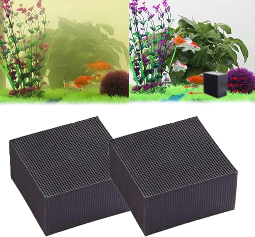 Clever Cube Aktivkohle Pferde, Aktivkohle Aquarium, Aktivkohlefilter Pferdetränke, Eco Aquarium Wasserreiniger Würfel, Eco-Aquarium Wassertrog Purifier Cube, Für Teiche, Aquarium, Vorratstank (2Pcs) von Bxjinkele