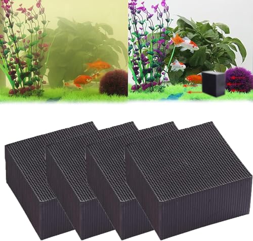 Clever Cube Aktivkohle Pferde | Aktivkohle Aquarium | Aktivkohlefilter Pferdetränke | Eco Aquarium Wasserreiniger Würfel | Eco-Aquarium Wassertrog Purifier Cube | Für Teiche, Aquarium (4Pcs) von Bxjinkele