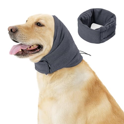 Gehörschutz Hund, Hunde Ohrenschutz Gehörschutz, Ohrenschützer Für Hunde, Verstellbare Ohrenschützer, Kopfhörer Mit Geräuschunterdrückung Für Hunde, Haustier Snood Ohrenschutz Für Hund (Grau, L) von Bxjinkele