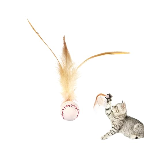 Katzenspielzeug Bälle Mit Feder, Katzenspielzeug Selbstbeschäftigung, Interaktives Katzenspielzeug Katzenball, Interaktives Katzenball Spielzeug, Hohe Elastizität Federspielzeug (Baseball) von Bxjinkele