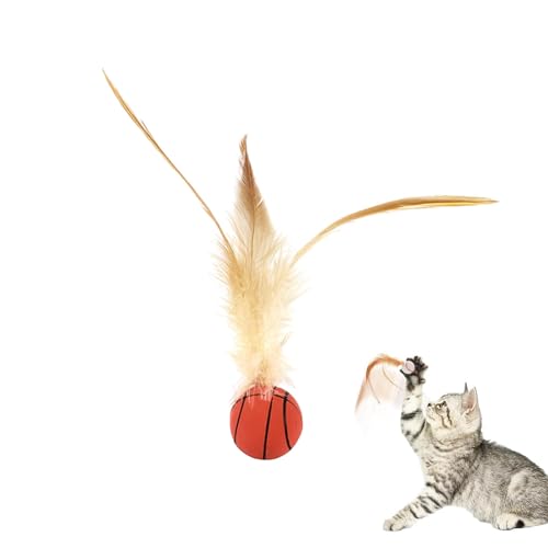 Katzenspielzeug Bälle Mit Feder, Katzenspielzeug Selbstbeschäftigung, Interaktives Katzenspielzeug Katzenball, Interaktives Katzenball Spielzeug, Hohe Elastizität Federspielzeug (Basketball) von Bxjinkele