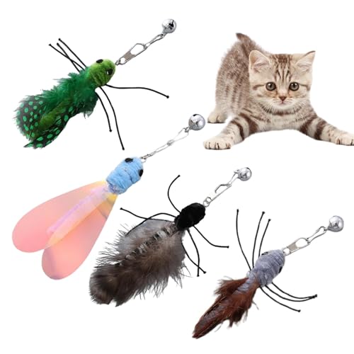 Byeaon Feder Teaser Cat Toy, Ersatz -Feder Teaser mit Bell, interaktives Kätzchenspielzeug, aufregendes interaktiv von Byeaon