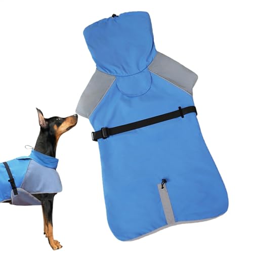 Byeaon Hunde-Regenjacke, verstellbare Regenjacken für Hunde, wasserdicht, leichte Hundewelpenbekleidung, Outdoor-Haustier-Regenausrüstung, vollständige Abdeckung für mittelgroße und große Rassen von Byeaon