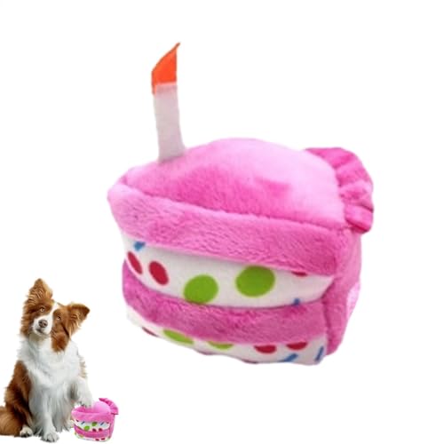 Byeaon Squeaky Dog Toys | Birthday Cake Toy | Plush Puppy Toys | Dog Plush Toy | Indoor Puppy Toy | Outdoor Dog Toy | Puppy Birthday Cake | Dog Sound Toys for Indoor Outdoor Puppy Indoor Play von Byeaon