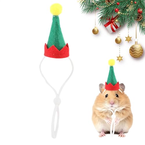 Byeaon Weihnachtsmütze für Haustiere, Huhn, Meerschweinchen-Kostüm, Weihnachtsmannmütze, weiche Hamstermütze für Chinchilla, Igel von Byeaon