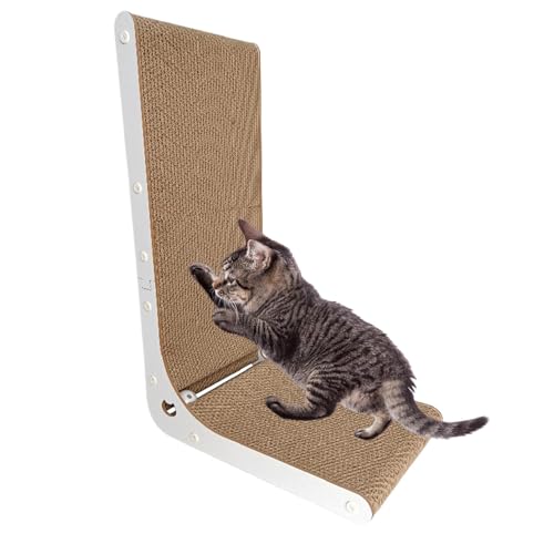 Cardboard Cat Scratcher | Vertical Cat Scratcher | Wall-Mount Cat Scratcher | Cat Scratcher Supplies | L-Shape Scratching Board | Cats Relaxation Scratchers for Indoor Cats Small Pets Supplies von Byeaon