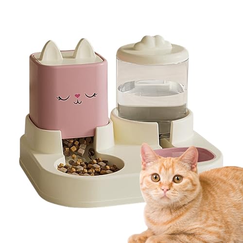 Cat Automatic Feeder, Smart Cat Feeder, Automatic Cat Feeder, Cat Food Dispenser, Automatic Pet Feeder Double Bowls, Dry and Wet Separation Feeding Station for Dogs Cats von Byeaon