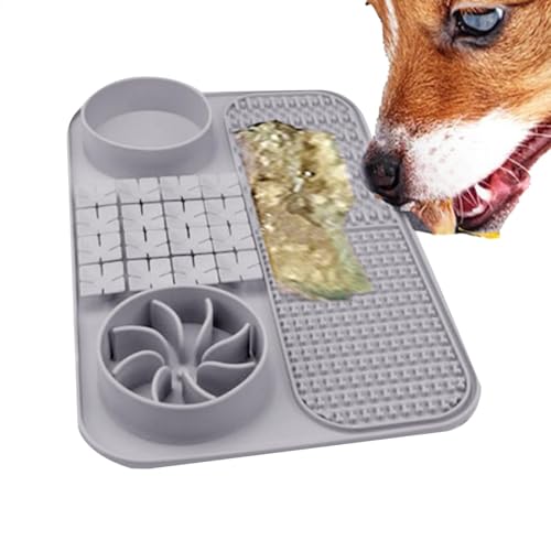 Cat | Puzzle Feeder Mat | Dog Slow Feeder | Pets Feeding Mat | Dog Lick Pad | Slow Licking Pad | Dog Toys Feeding | Dog Puzzle Toy for Pets Small Medium and Large Dogs Cats von Byeaon