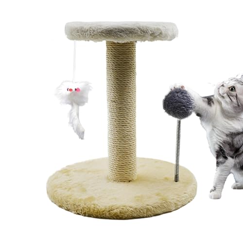 Cat Scratcher Tower | Cat Scratching Post | Kittens Activity Tree | Cats Scratch Toy | Interactive Pets Tower | Feather Spring Ball | Tilt Protection Tower | Large Cat Scratcher for Large Cats von Byeaon