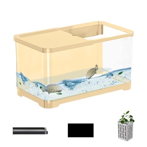 Fish Tank Kit, Aquarium Starter Kit, Fish Tank Setup Kit, Freshwater Fish Tank Kit, Complete Fish Tank Kit, Creative Fish Tank with Basket for, Guppy, Shrimp, Home Decor von Byeaon