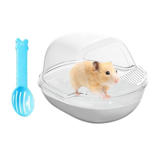 Hamster -Käfigzubehör, transparente Hamster -Toilette, Haustiersandbadbox, leicht zu reinigendes Design, funktionaler Gebrauch, 13x10,5 x 9 cm, für kleine Tiere und Käfigzubehör von Byeaon