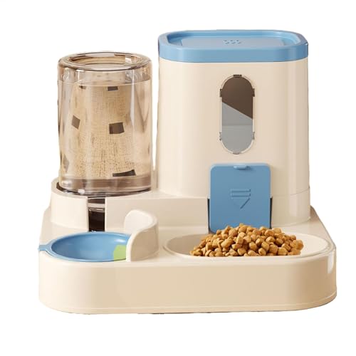 Katzenfutterspender | Haustier-Wassernapf-Set | Automatischer Futterspender für Haustiere | Futter- und Wasserspender | Tierfutter und Tränke | Katze Auto Food Feeder Hundefutterspender für Katzen, von Byeaon